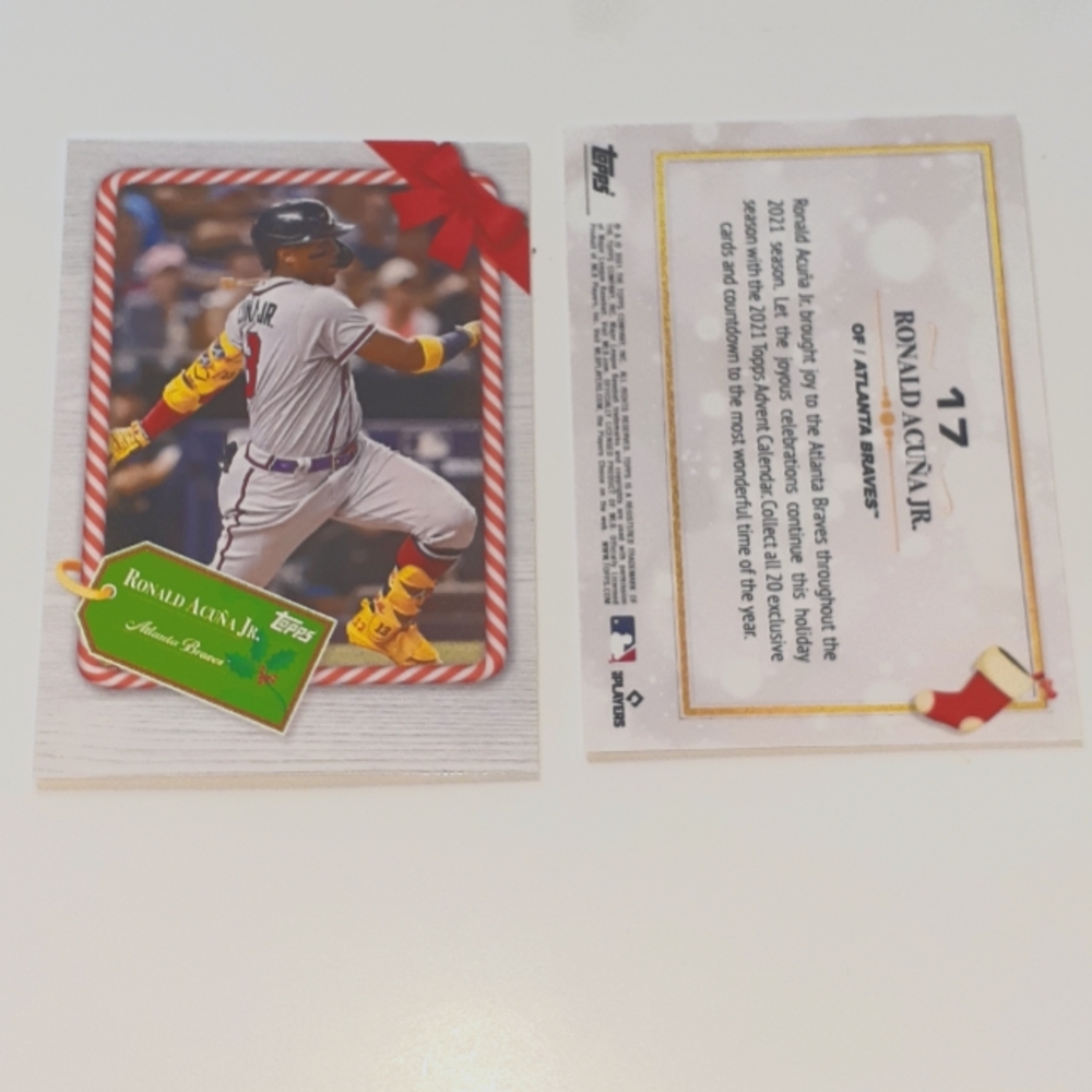 MVP Ronald Acuna Jr Atlanta Braves MLB Christmas Advent 2021